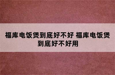 福库电饭煲到底好不好 福库电饭煲到底好不好用